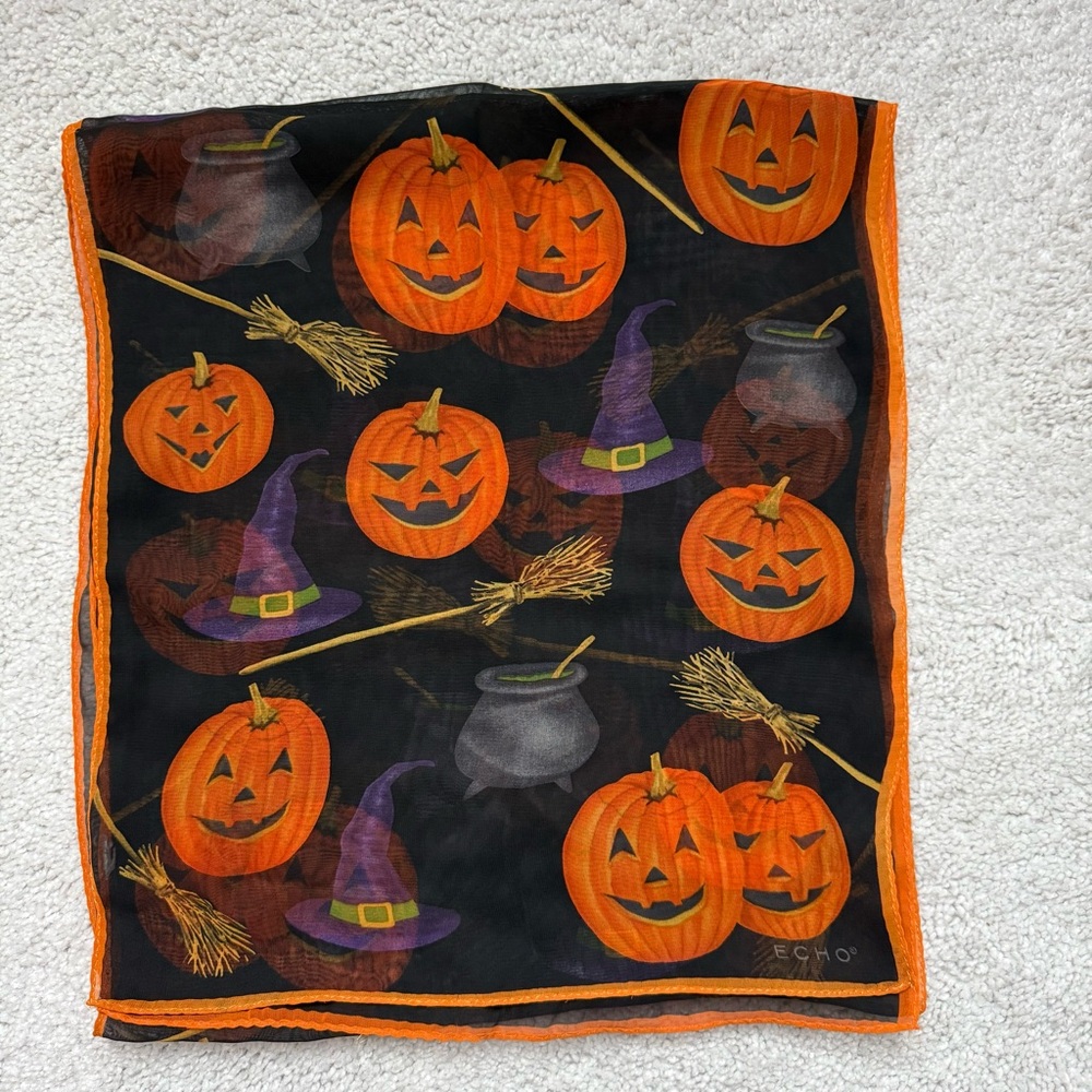 Echo Black and Orange Halloween Scarf